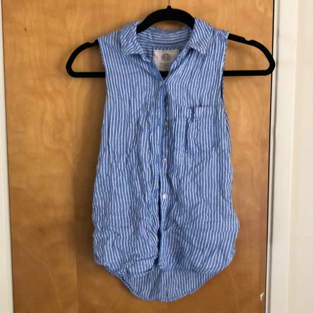 Blue tank top button down